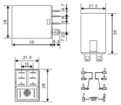 12 Volt Double-Pole Double-Throw Relay 12 Volt Double-Pole Double-Throw Relay